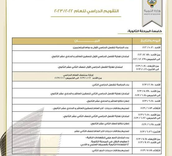 الحق ذاكر.. تحديد موعد امتحانات نصف العام 2023 في الكويت لجميع المدارس والجامعات